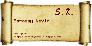 Sárossy Kevin névjegykártya